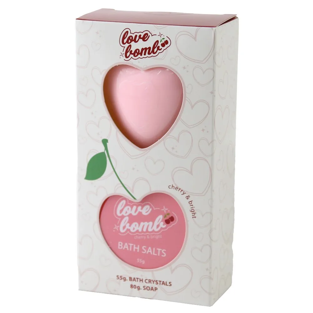 Set baie Love Bomb Sapun cu cristale pentru baie