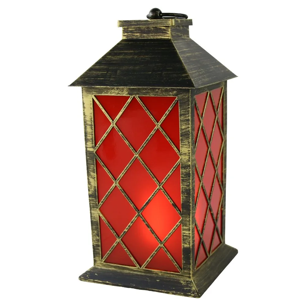 Felinar decorativ de Craciun cu LED 14x28 cm