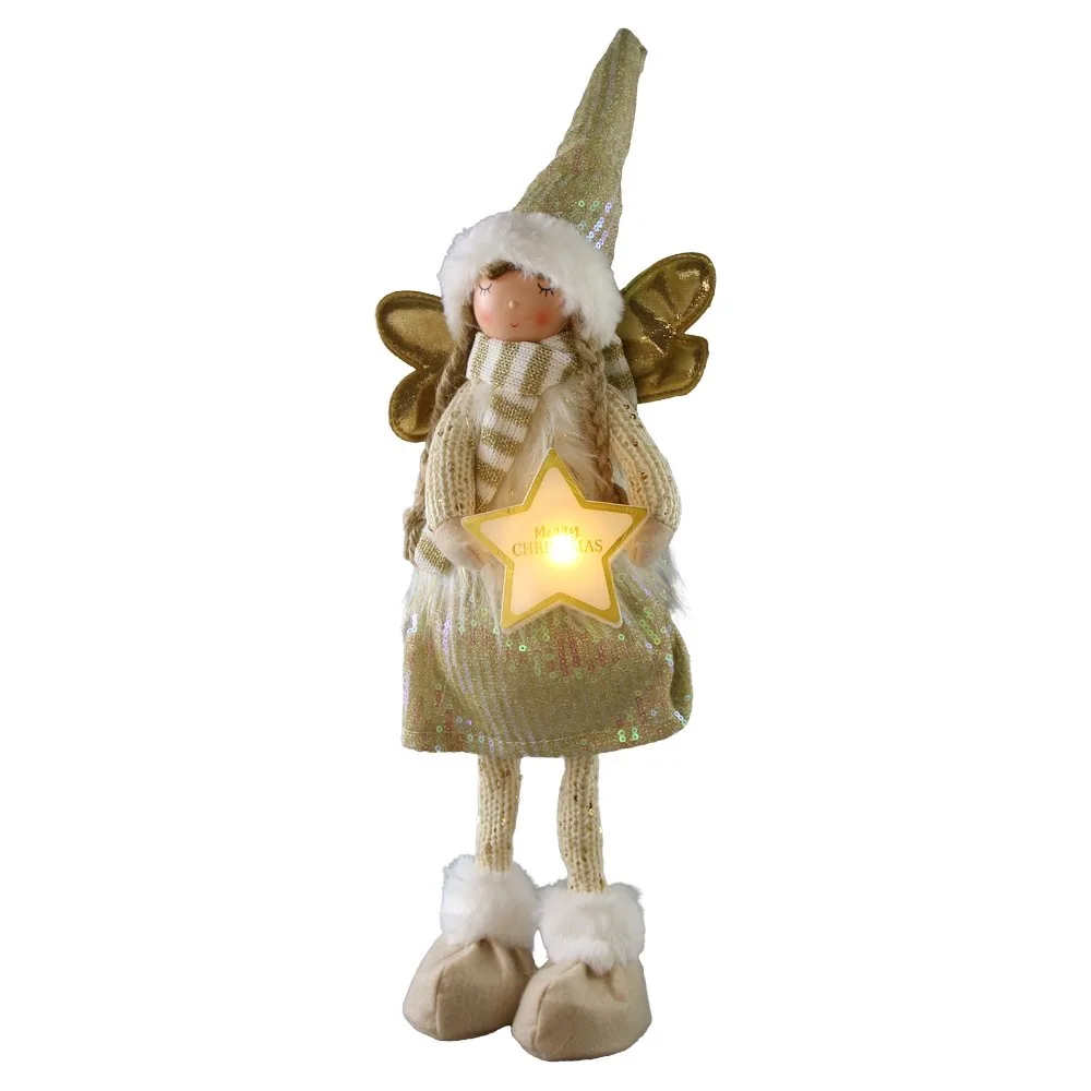 Figurina Ingeras cu LED din textil 55 cm