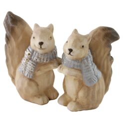 Figurina decorativa Veverita cu sclipici din ceramica 12 cm