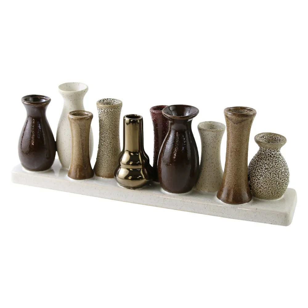 Ansamblu decorativ cu 10 vaze in miniatura
