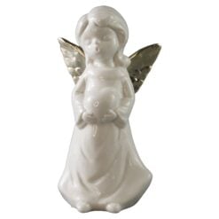 Figurina ingeras din ceramica cu inimioara 17 cm
