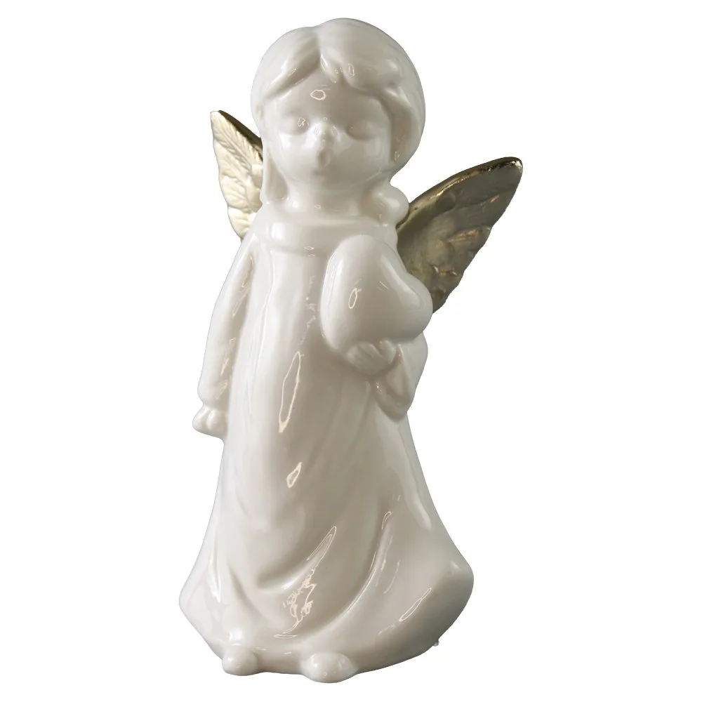 Figurina ingeras din ceramica cu inimioara 17 cm