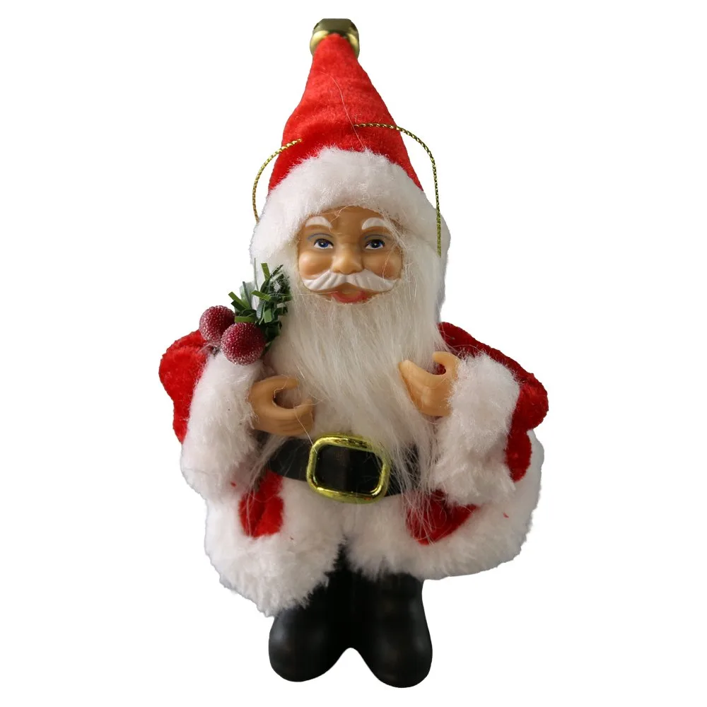 Figurina Mos Craciun cu haina rosie si agatatoare 15 cm Figurina Mos Craciun cu haina rosie si agatatoare 15 cm