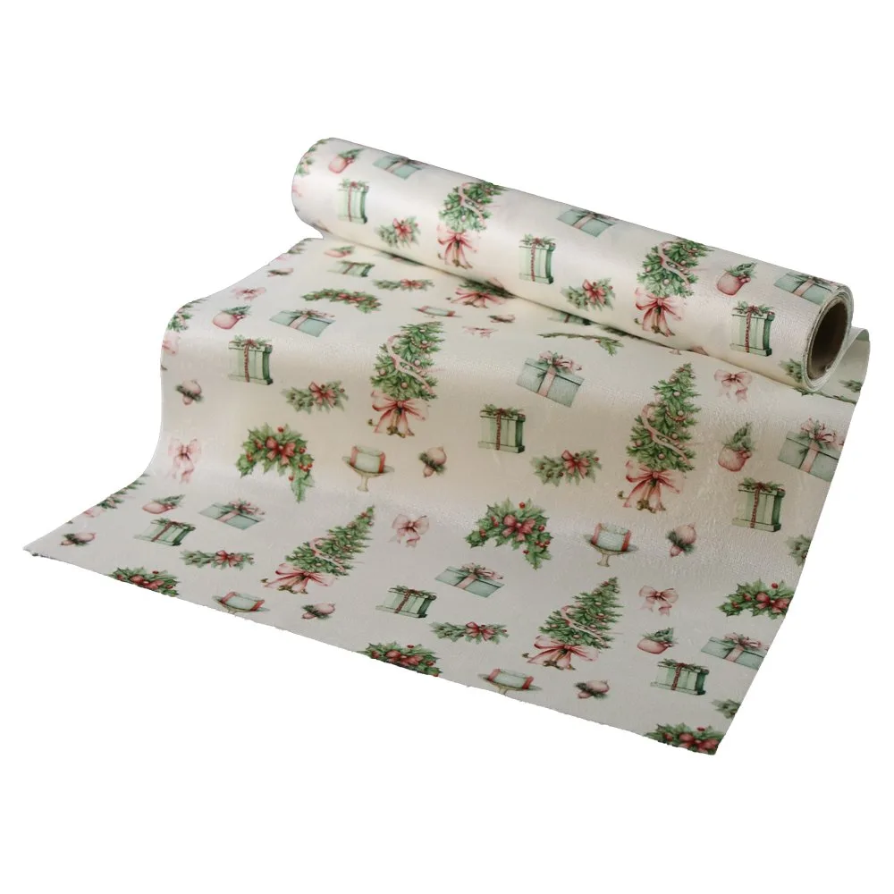 Napron decorativ de Craciun cu brazi 28x200 cm
