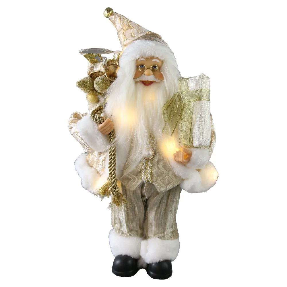 Figurina Mos Craciun cu LED 30 cm