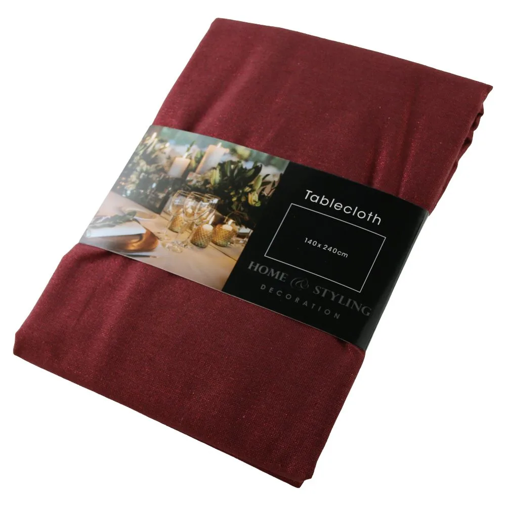 Fata de masa de Craciun bordo cu sclipici aurii 240x140 cm Fata de masa de Craciun bordo cu sclipici aurii 240x140 cm