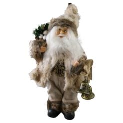 Figurina Mos Craciun rustic cu sac 30 cm