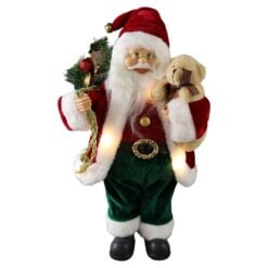 Figurina Mos Craciun cu LED 30 cm