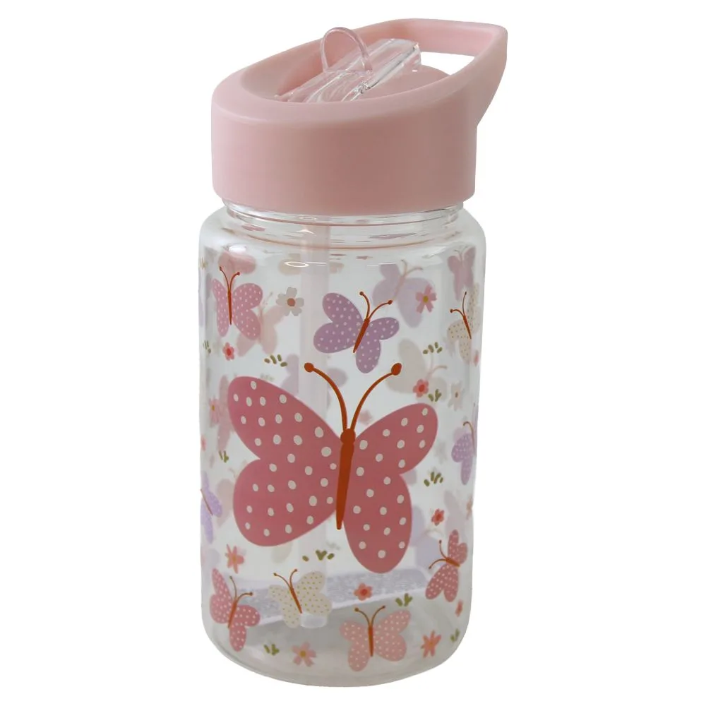 Sticla din plastic cu pai si capac 400 ml Sticla din plastic cu pai si capac 400 ml