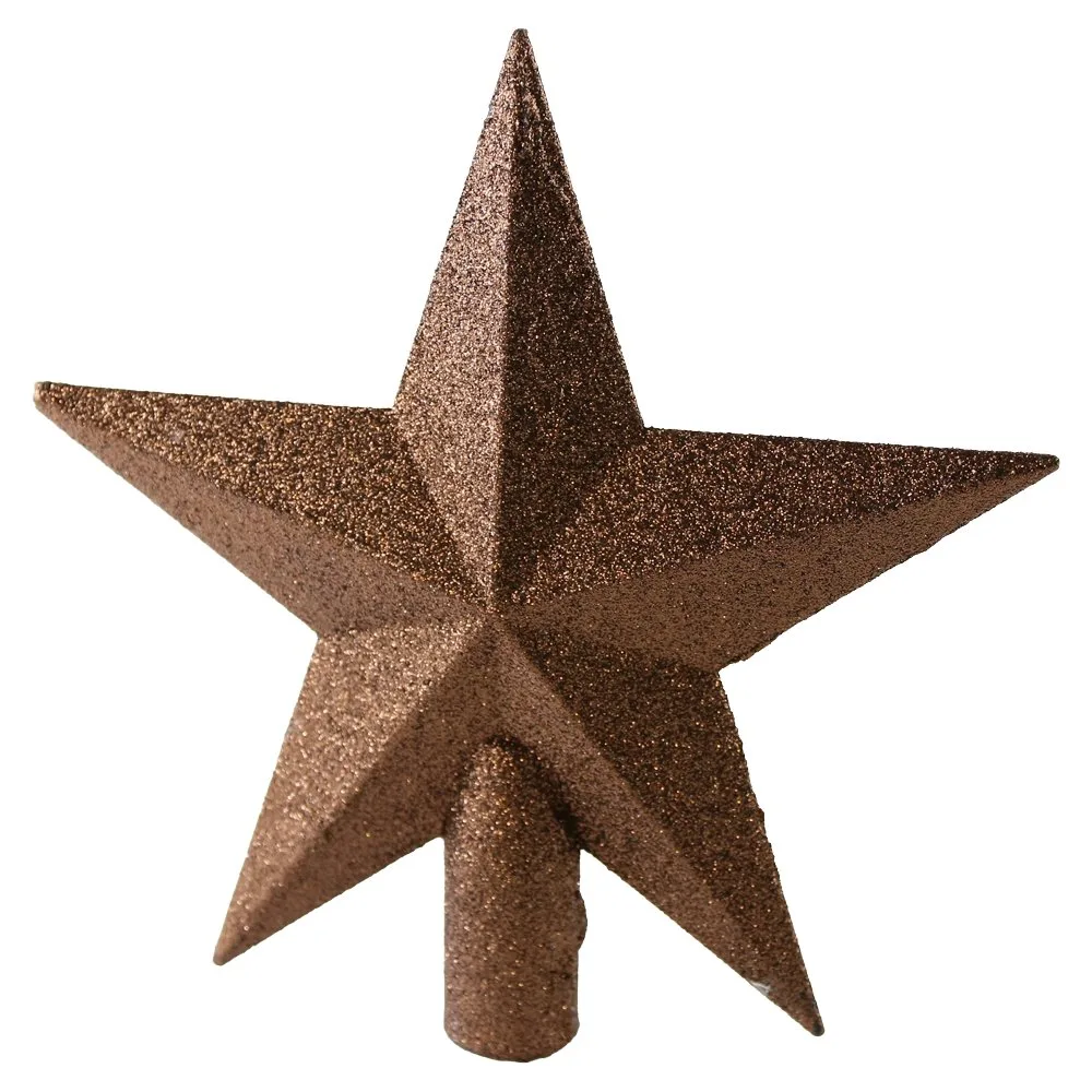 Varf de brad Stea din plastic cu glitter 19 cm Varf de brad Stea din plastic cu glitter 19 cm