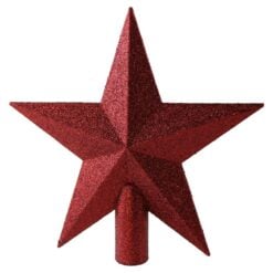 Varf de brad Stea din plastic cu glitter 19 cm