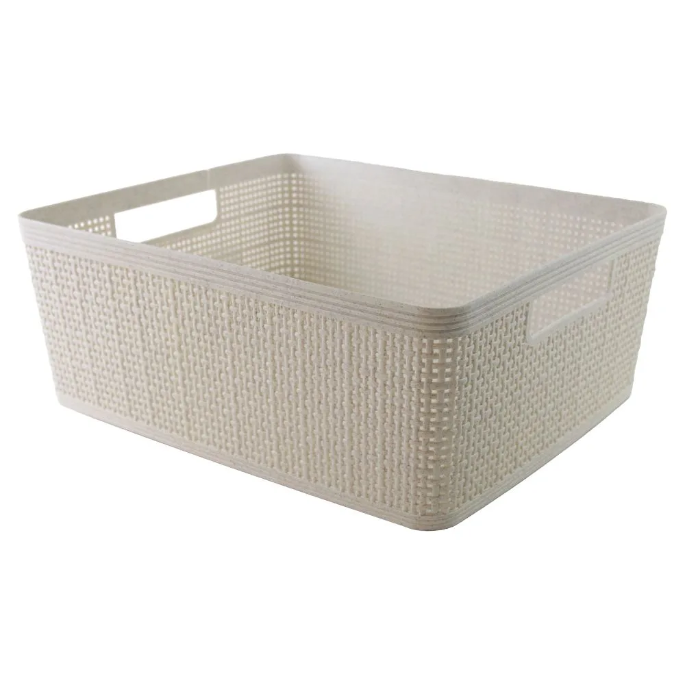Cos de depozitare din plastic cu manere 34x28x13 cm Cos de depozitare din plastic cu manere 34x28x13 cm
