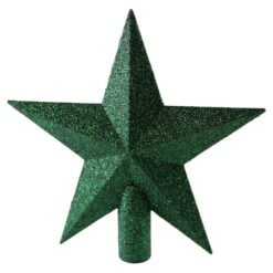 Varf de brad Stea din plastic cu glitter 19 cm