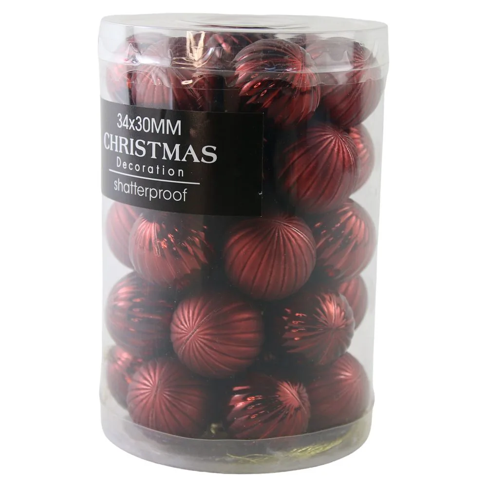 Set 34 globuri din plastic pentru brad 3 cm