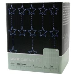 Instalatie LED de Craciun tip perdea cu fulgi de nea/stea