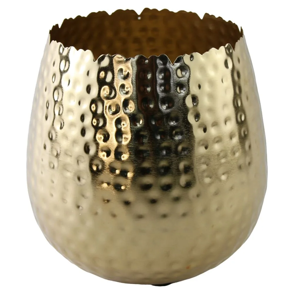 Vaza decorativa metalica aurie 18x18 cm
