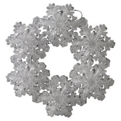 Ornament de brad Coronita din fulgi de nea cu sclipici 12.5 cm