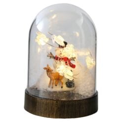 Glob de zapada cu figurina de Craciun si LED 8x11 cm