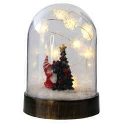 Glob de zapada cu figurina de Craciun si LED 8x11 cm
