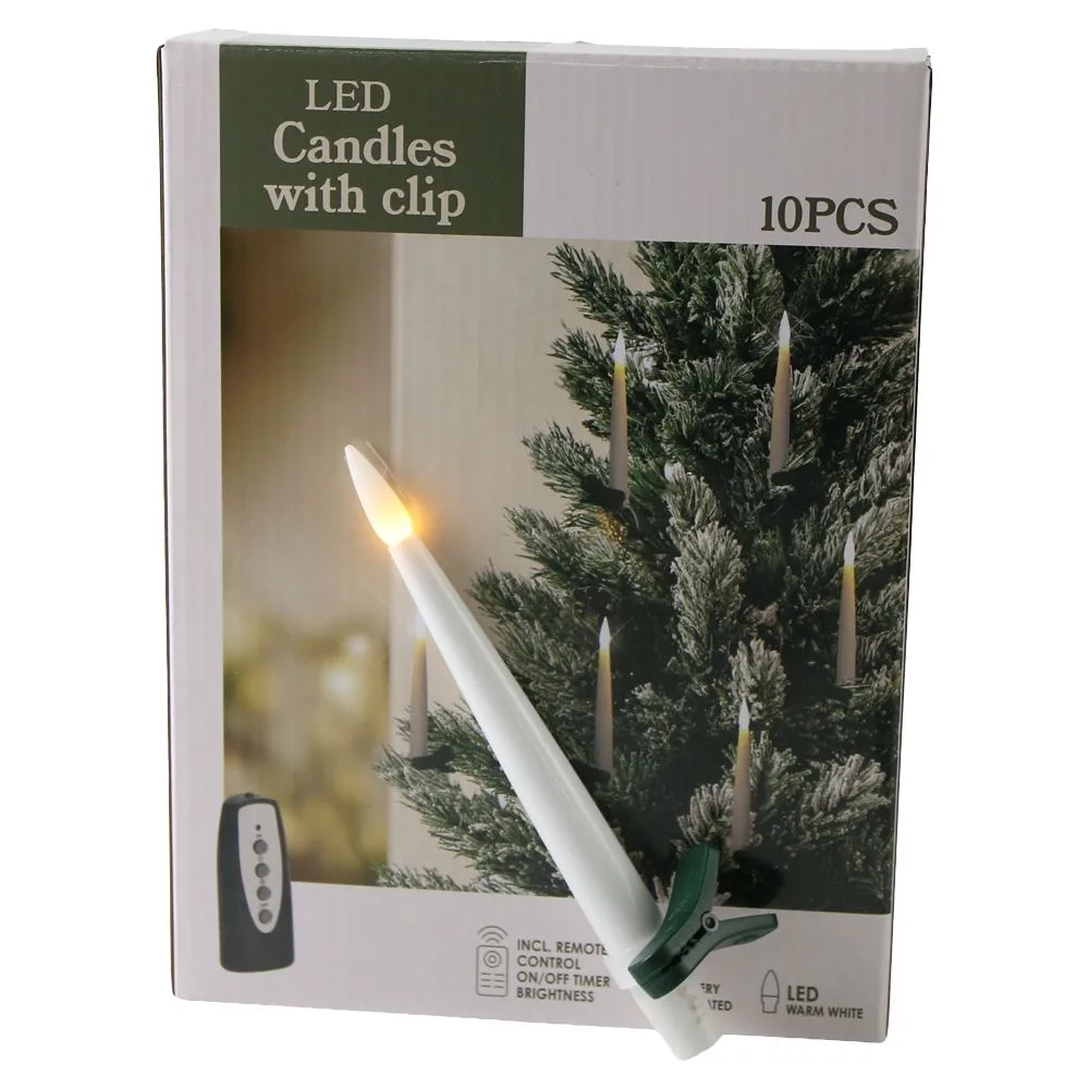 Set 10 lumanari LED pentru brad