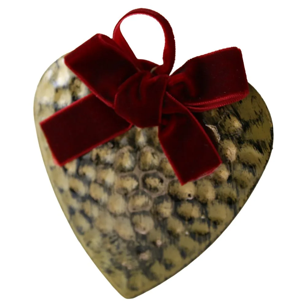 Ornament de brad din metal cu fundita 10 cm Ornament de brad din metal cu fundita 10 cm