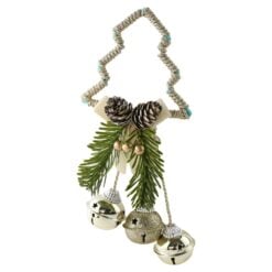 Ornament de Craciun cu stea/brad si glob zurgalai 10x28 cm