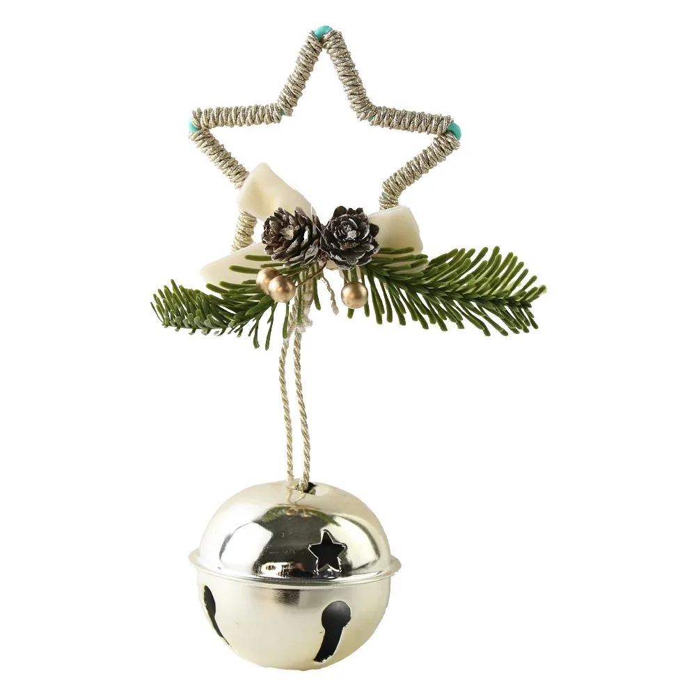 Ornament de Craciun cu stea/brad si glob zurgalai 10x28 cm