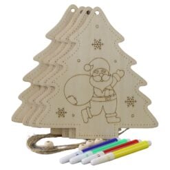 Set creativ DIY de Craciun cu 4 ornamente de lemn