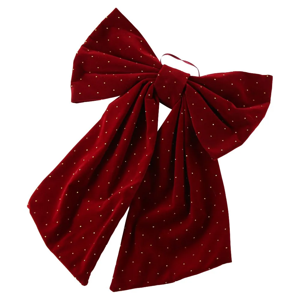 Ornament Fundita de Craciun din catifea rosie 30x40 cm Ornament Fundita de Craciun din catifea rosie 30x40 cm