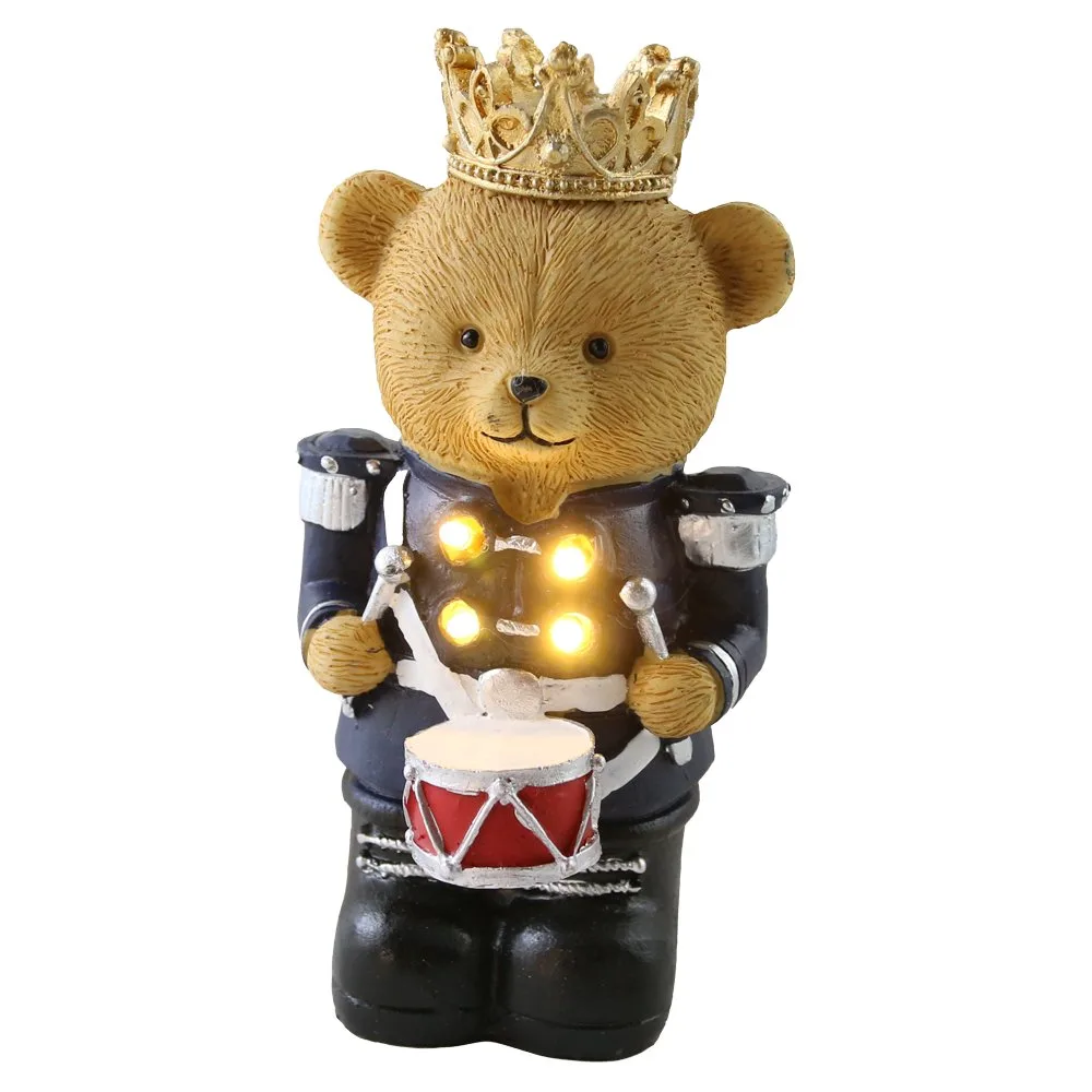 Figurina de Craciun Ursulet spargator de nuci cu LED 15 cm Figurina de Craciun Ursulet spargator de nuci cu LED 15 cm