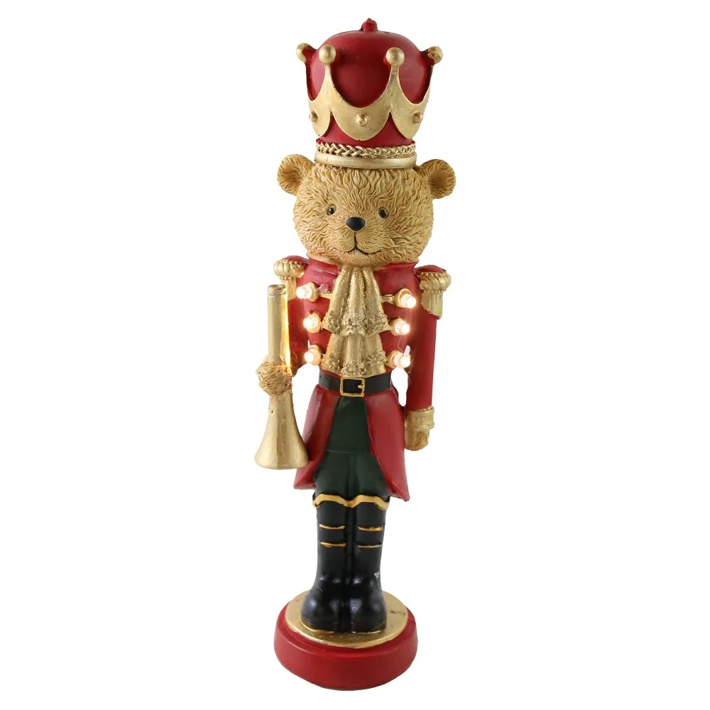 Figurina de Craciun Ursulet spargator de nuci cu LED 27 cm Figurina de Craciun Ursulet spargator de nuci cu LED 27 cm