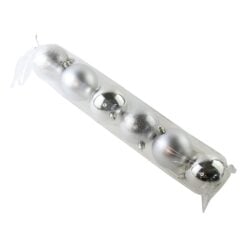 Set 6 globuri pentru brad din plastic 7 cm