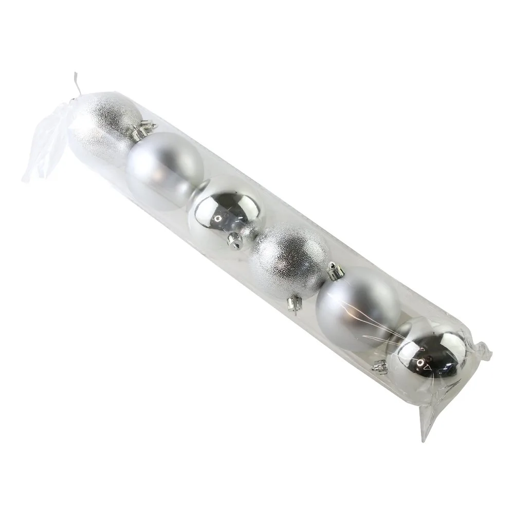 Set 6 globuri pentru brad din plastic 7 cm