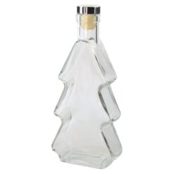 Sticla eleganta in forma de brad cu dop argintiu/auriu 280 ml