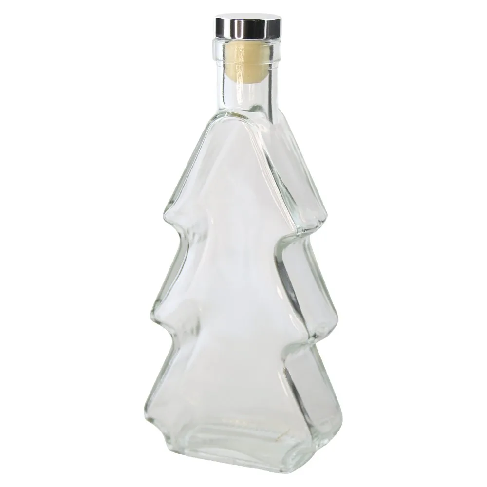 Sticla eleganta in forma de brad cu dop argintiu/auriu 280 ml