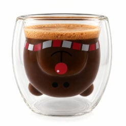 Pahar de Craciun din sticla cu pereti dubli 220 ml