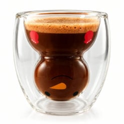 Pahar de Craciun din sticla cu pereti dubli 220 ml