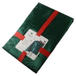Fata de masa de Craciun cu efect satinat si fulgi de nea 220x145 cm