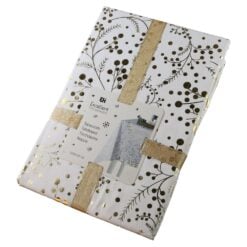 Fata de masa de Craciun cu motive festive argintii/aurii 220x145 cm