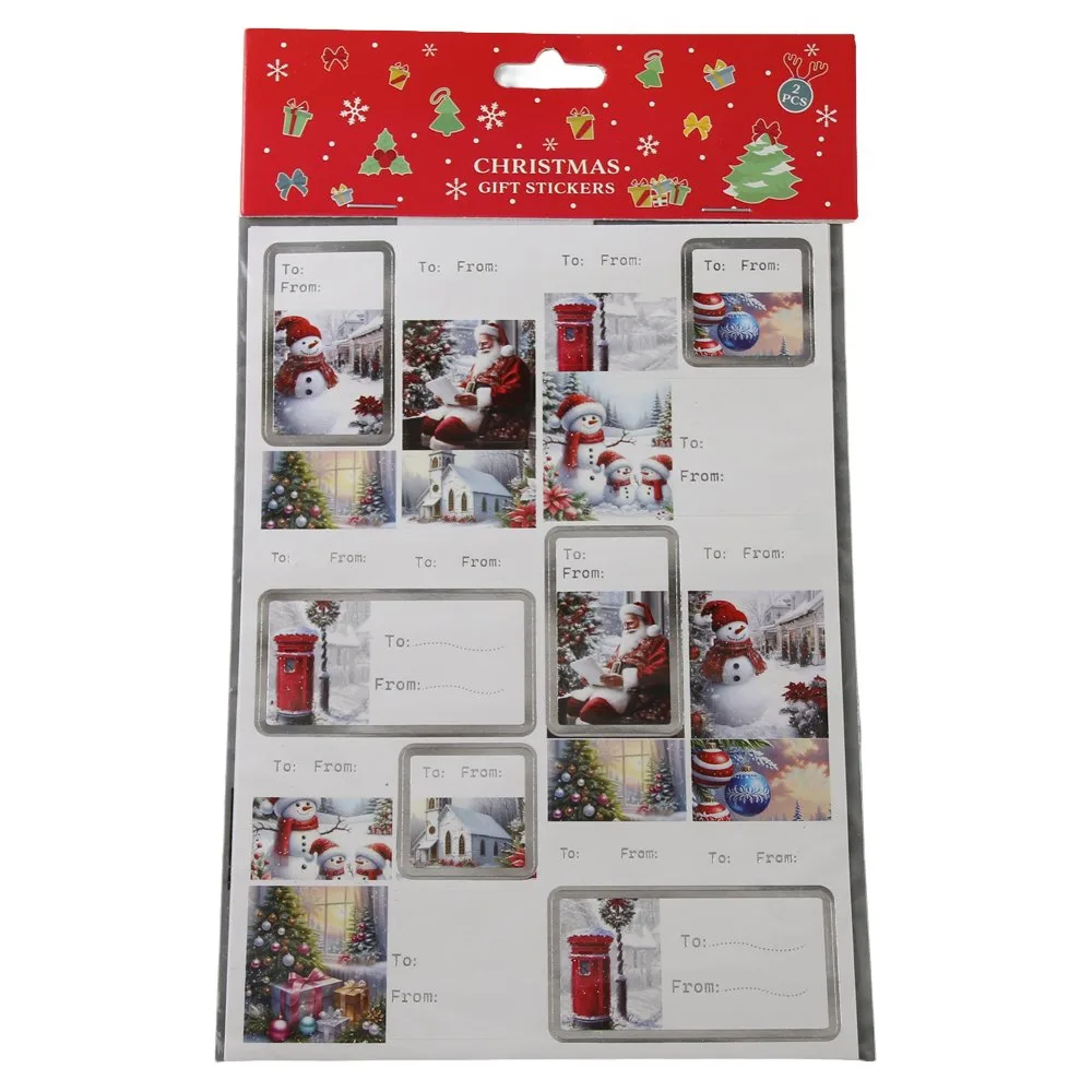 Set 2 coli cu etichete autocolante pentru cadouri de Craciun 15x20 cm Set 2 coli cu etichete autocolante pentru cadouri de Craciun 15x20 cm