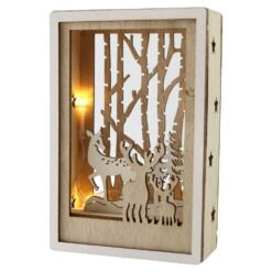 Decoratiune de Craciun din lemn cu LED