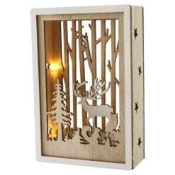 Decoratiune de Craciun din lemn cu LED