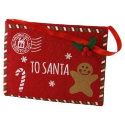Plic decorativ de Craciun din pasla "To Santa" 17x13 cm