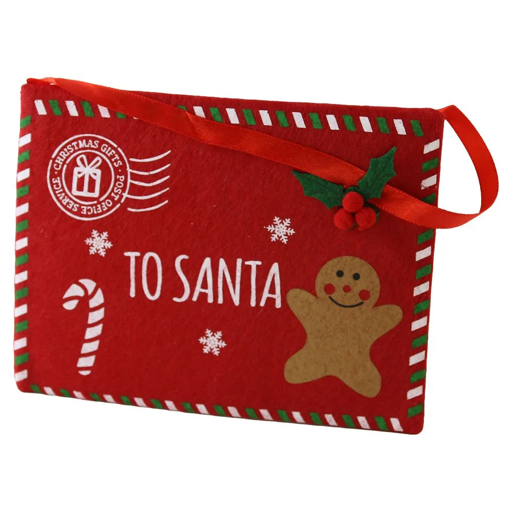 Plic decorativ de Craciun din pasla "To Santa" 17x13 cm