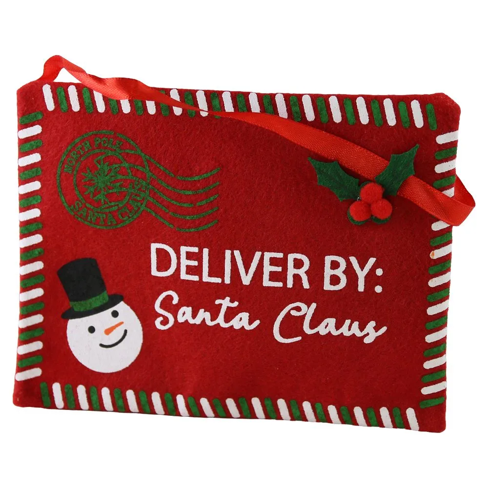 Plic decorativ de Craciun din pasla "To Santa" 17x13 cm
