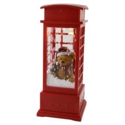 Cabina telefonica decorativa de Craciun cu LED