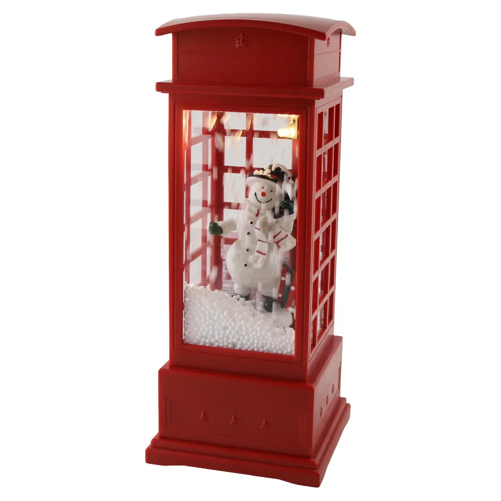 Cabina telefonica decorativa de Craciun cu LED