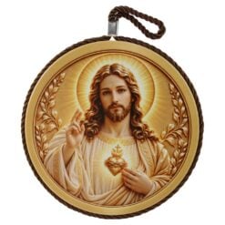 Decor de perete din ceramica Isus cu Inima Sacra 17 cm