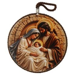 Decor de perete din ceramica Sfanta Familie 17 cm